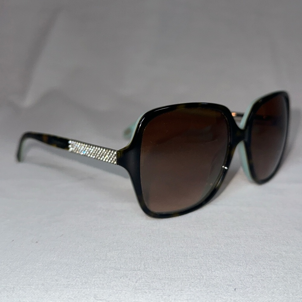 Tiffany and Co Havana Oversized Sqaure Tortoiseshell Sunglasses Tiffany Blue - Picture 2 of 16